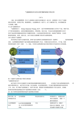 气道廓清技术及其在现代胸科康复中的应用