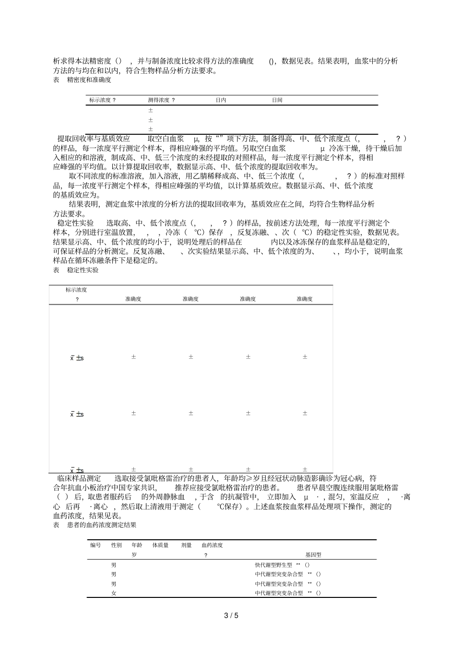 氯吡格雷活性代谢物在人体内的血药浓度测定中文题目用3_第3页
