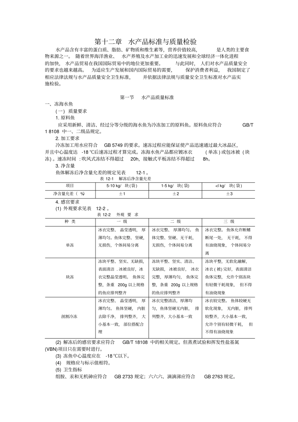 水产品标准与质量检验_第1页