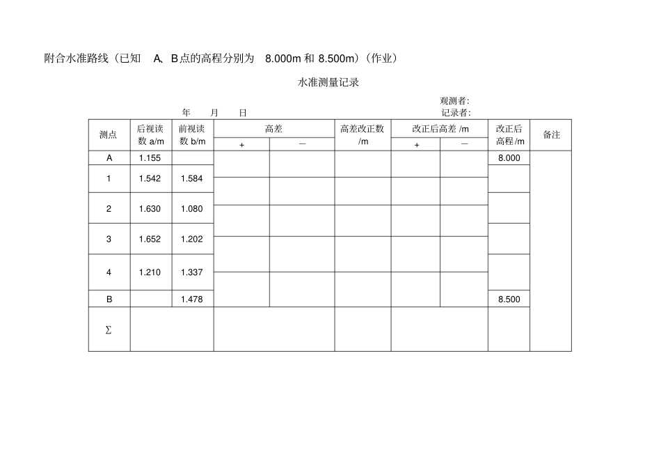 水准测量记录表_第3页