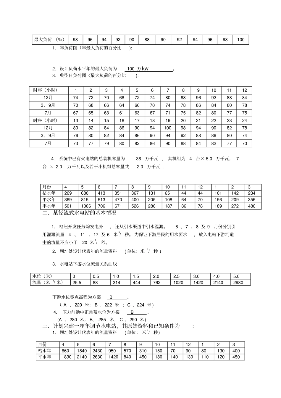水利水能规划课程设计_第2页