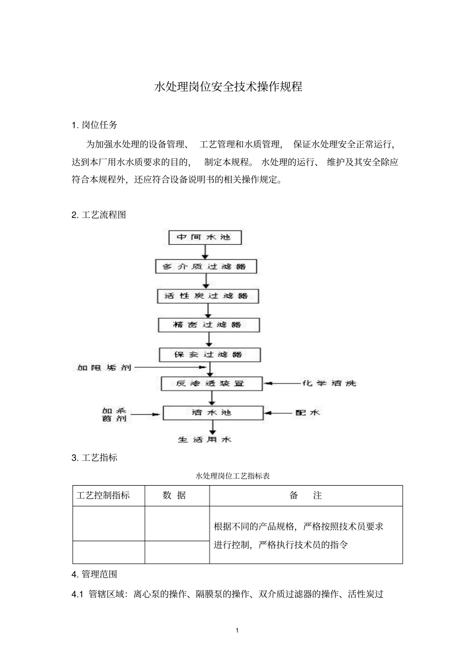 水处理岗位-操作规程_第1页
