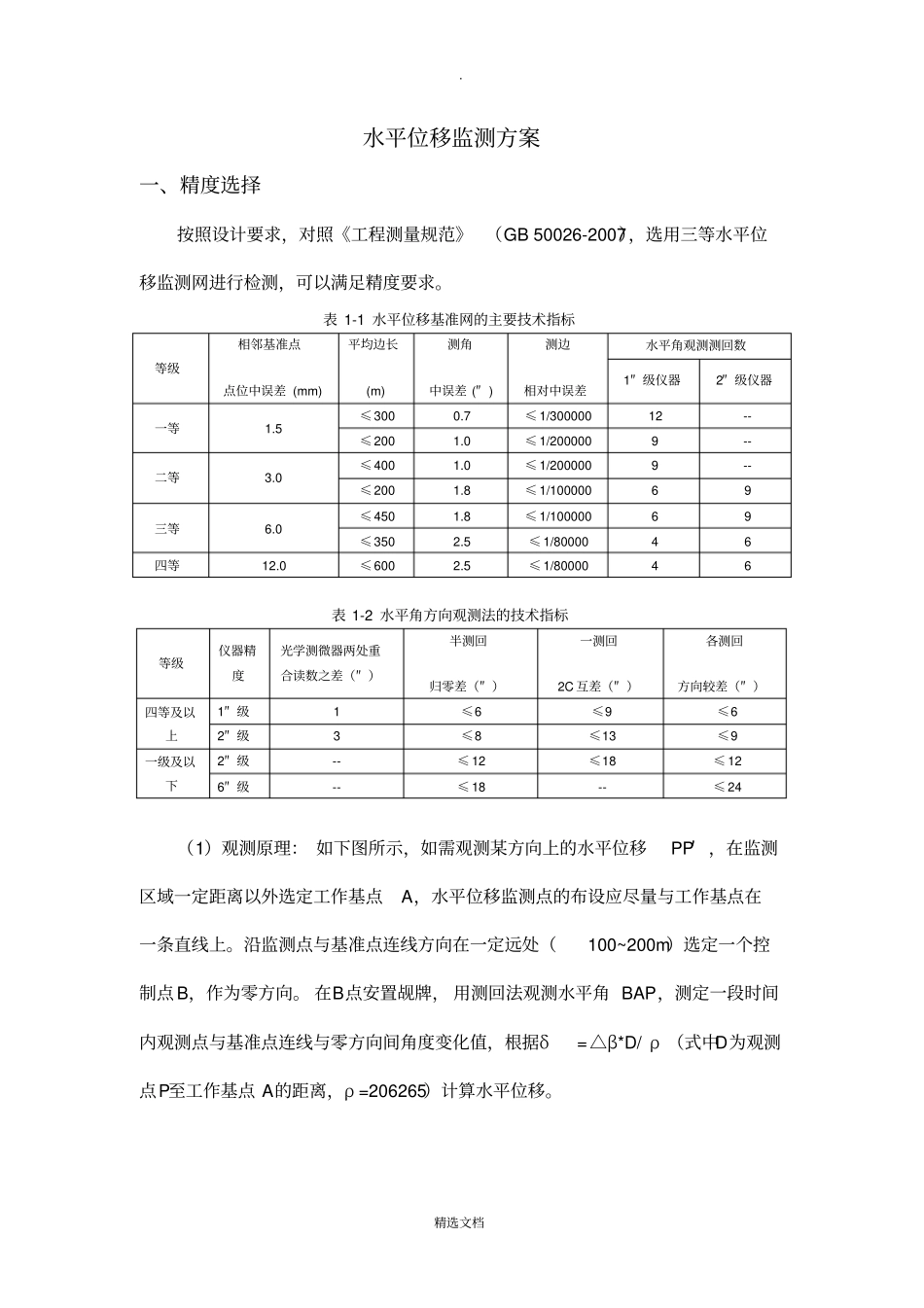 水平位移监测方案_第1页