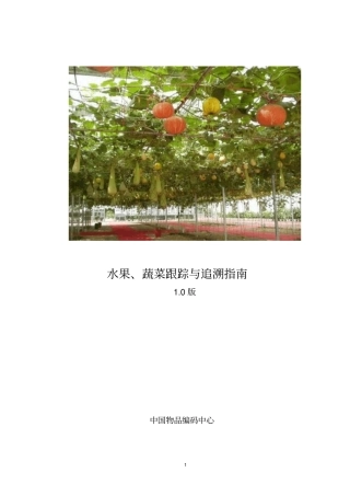 水果-蔬菜条码可追溯系统设计指引