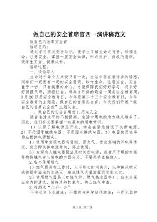 做自己的安全首席官四一演讲范文