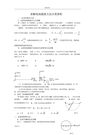 求解电场强度13种方法附例题