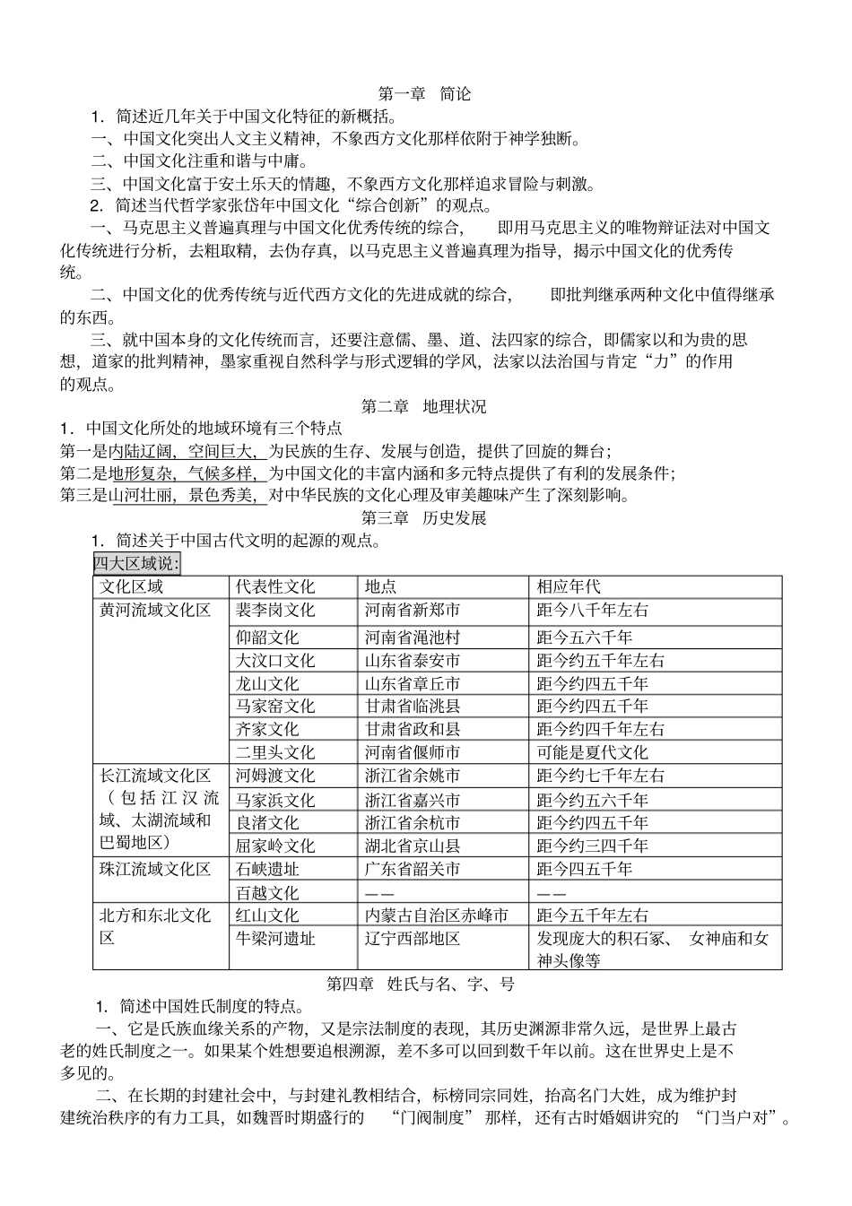 汉硕文化要略大题背诵教材_第1页