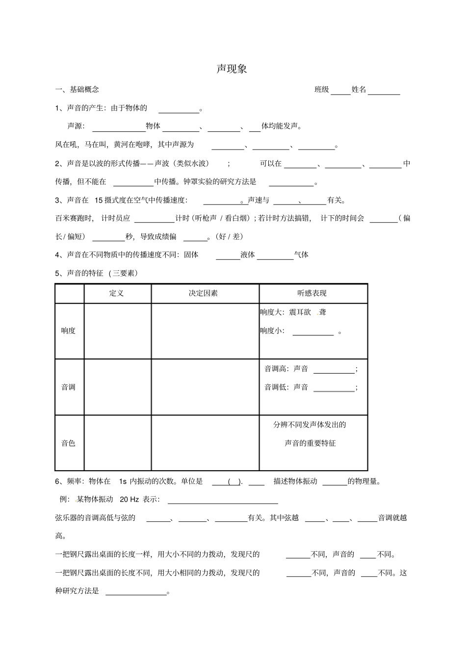 江苏2017届中考物理一轮复习声现象学案无解答_第1页