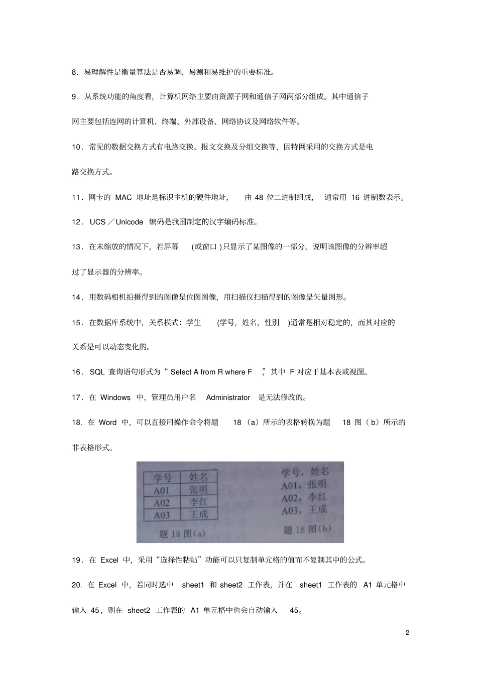 江苏专转本_计算机真题含答案_第2页