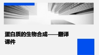 蛋白质的生物合成——翻译课件