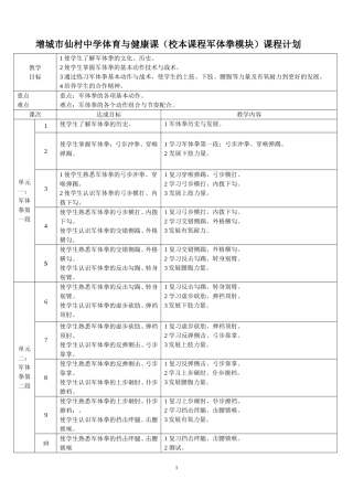 高中军体拳校本课程