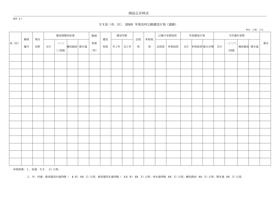 江苏农村公路建设七公开表格样式_第1页
