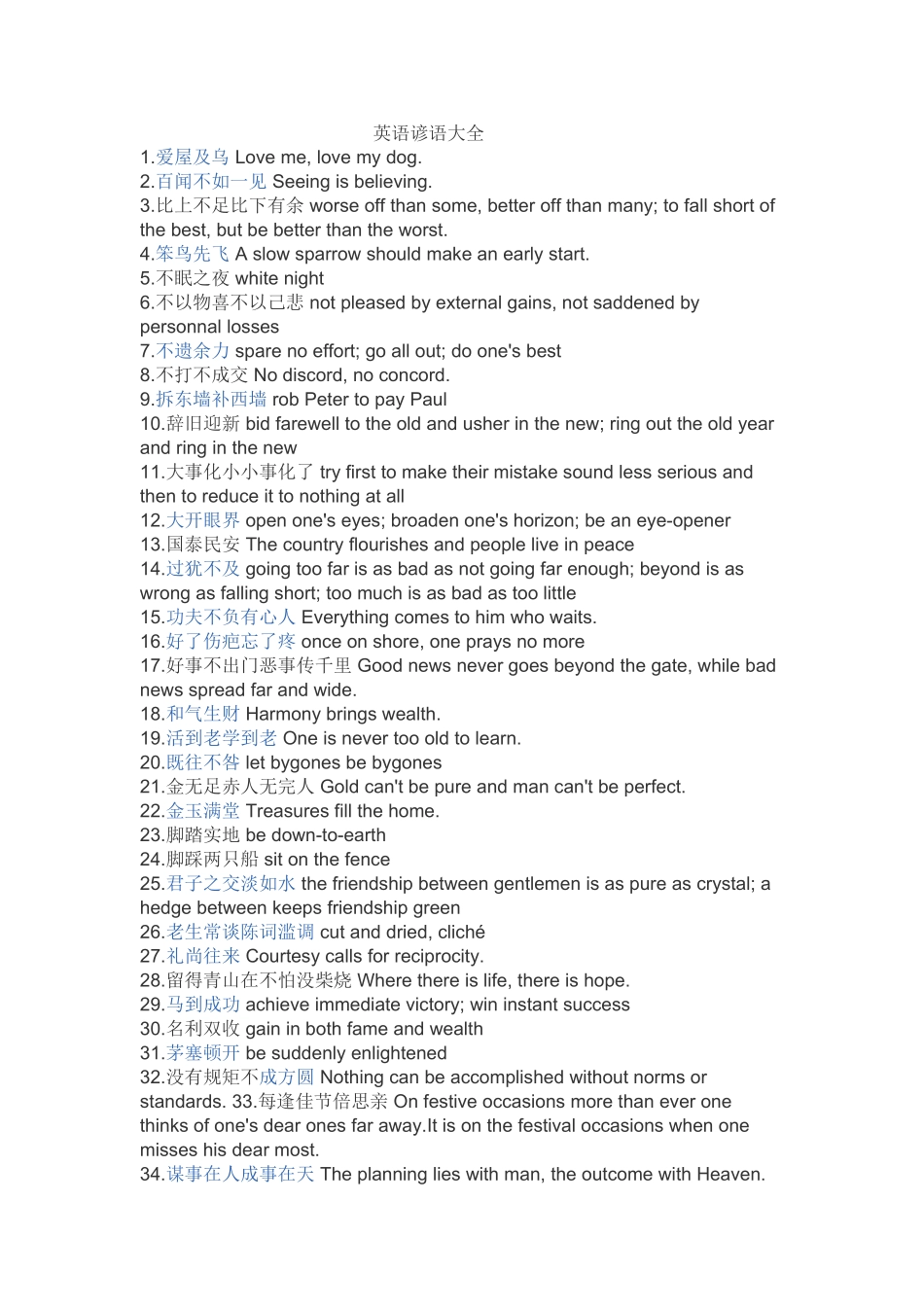 常用英语谚语大全_第1页