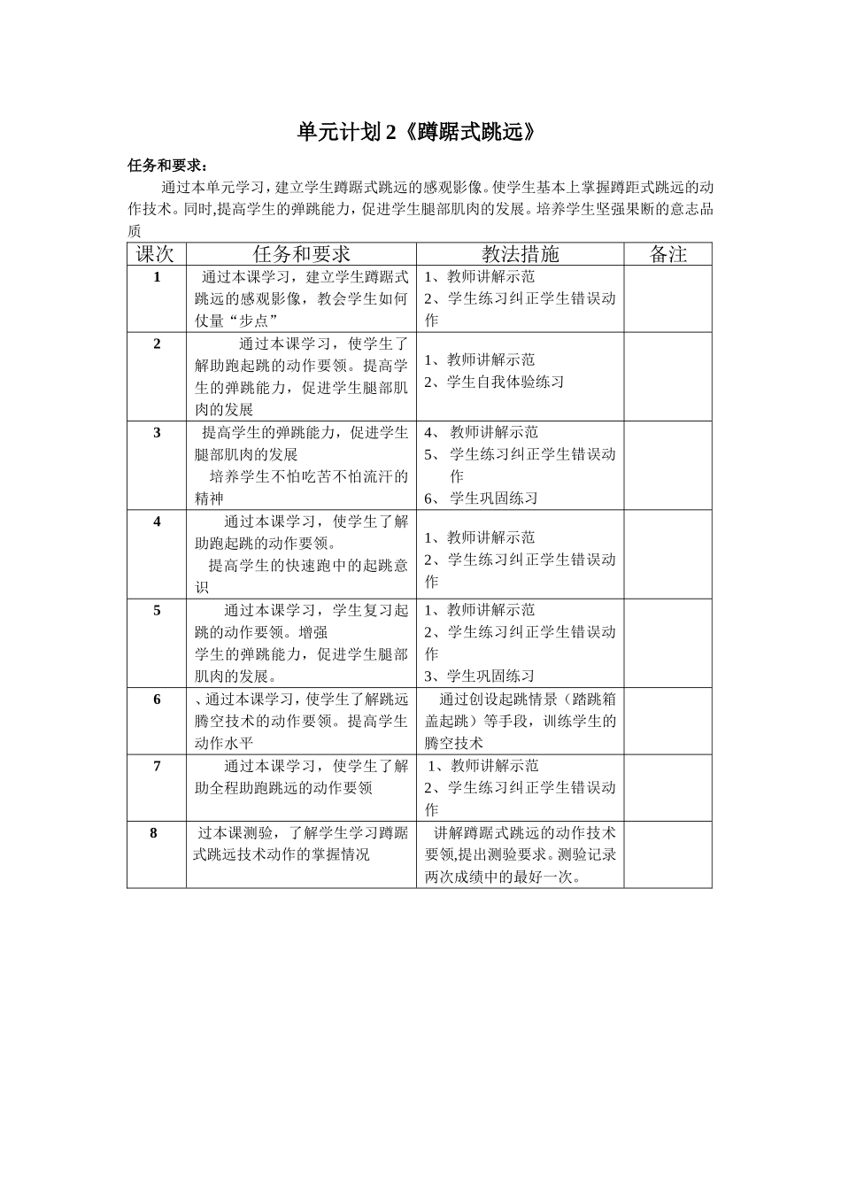 水平二单元计划1_第2页