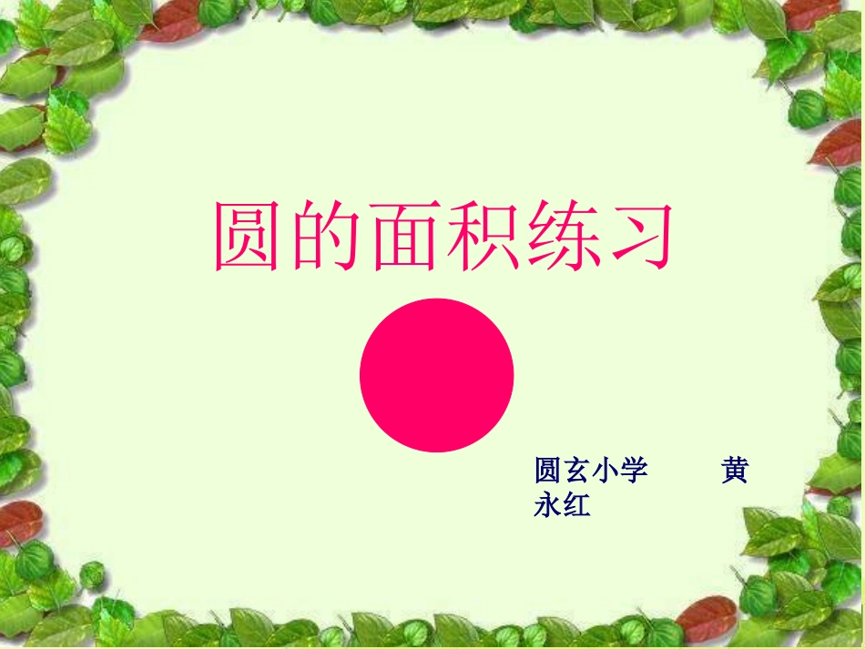 圆的面积练习题(1)_第1页