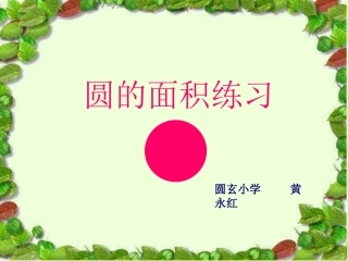 圆的面积练习题(1)