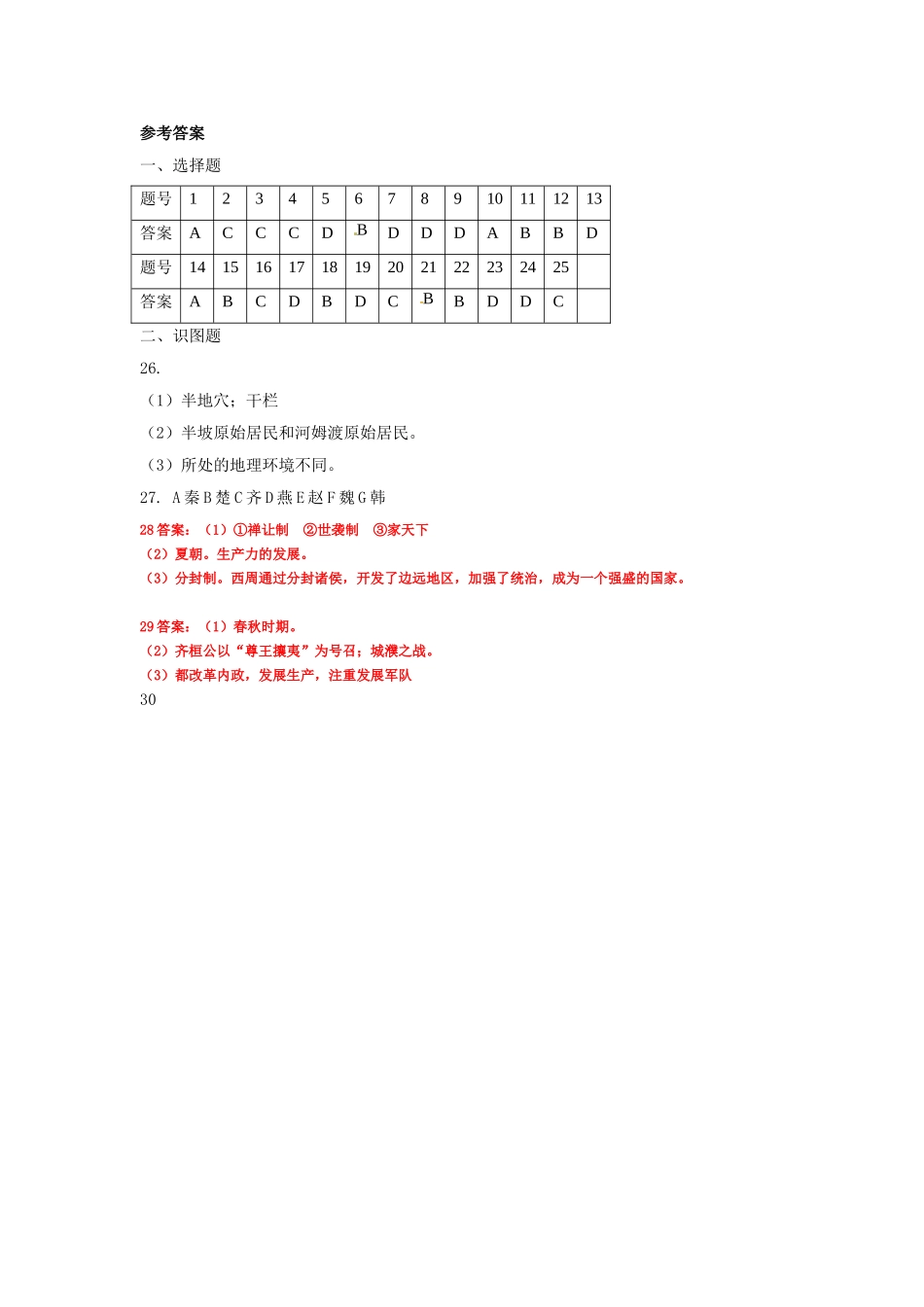 七年级上历史月考答案(1)_第1页
