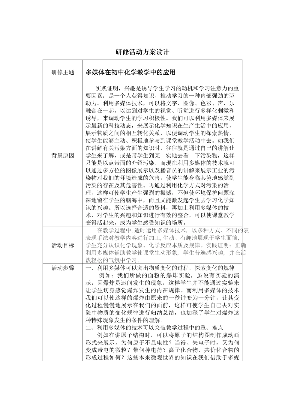 多媒体在初中化学教学中的应用_第1页