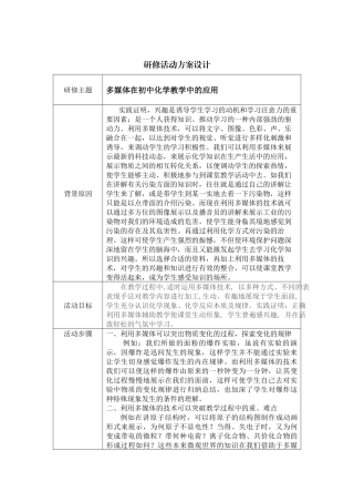 多媒体在初中化学教学中的应用
