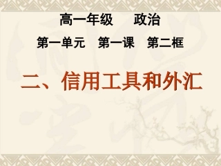 信用工具和外汇(姚敏）