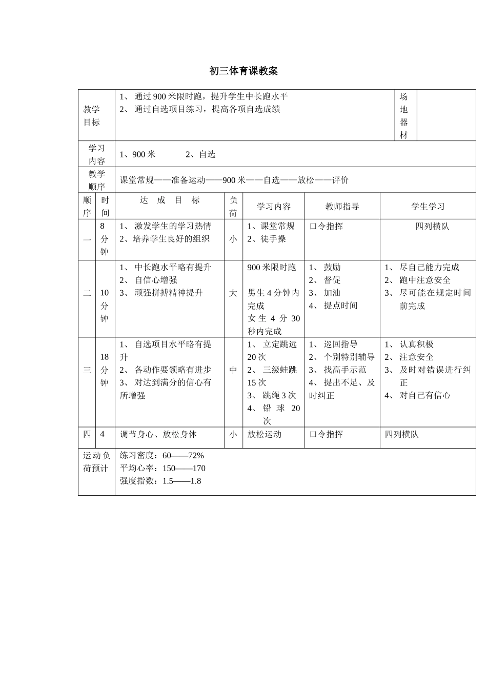 初三体育课教案_第1页