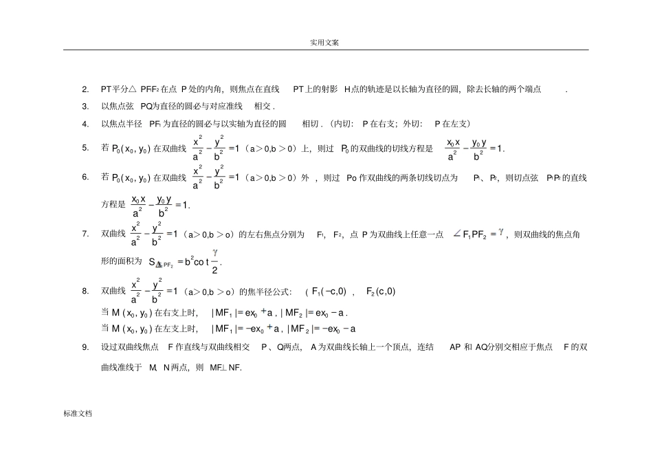 江苏高考数学圆锥曲线性质总结材料_第3页