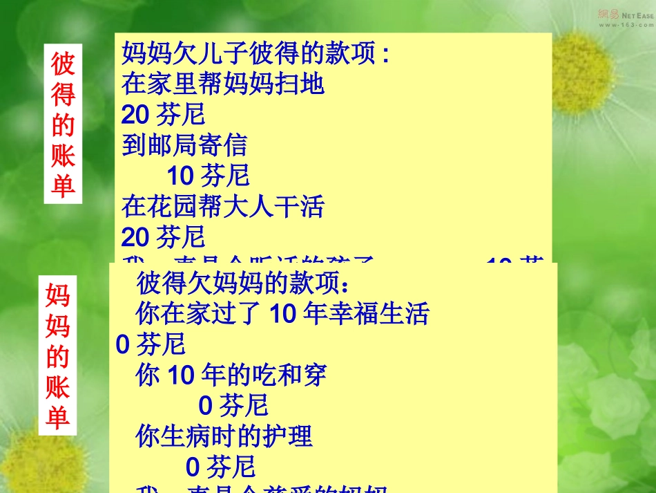人教版三年级语文下册《妈妈的账单》PPT课件_第3页