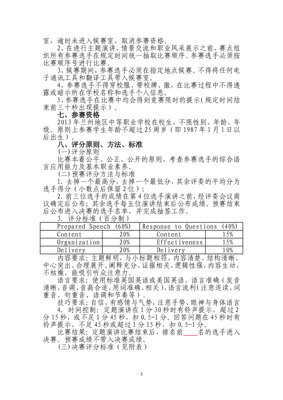 2013英语技能赛项规程_第2页