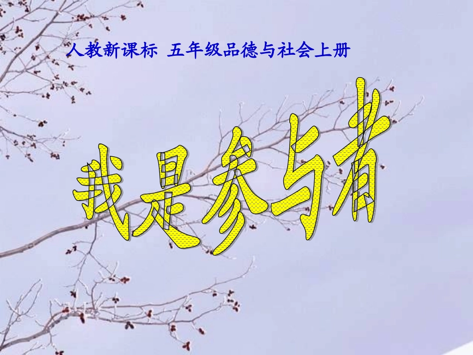 人教新课标品德与社会五年级上册《我是参与者》PPT课堂教学课件_第1页