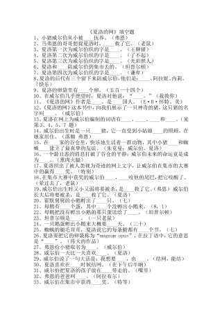 夏洛的网填空题答案_(1)