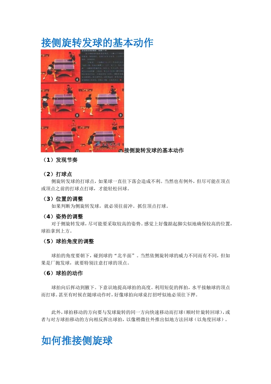 接侧旋转发球和乒乓球技术_第1页