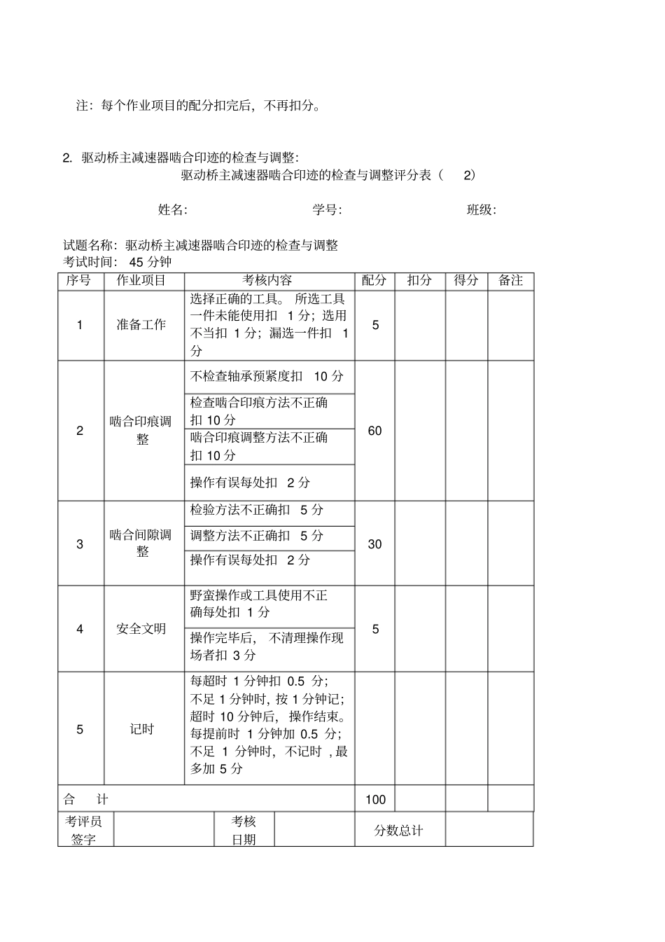 汽修1331汽车底盘技能操作试题库_第2页