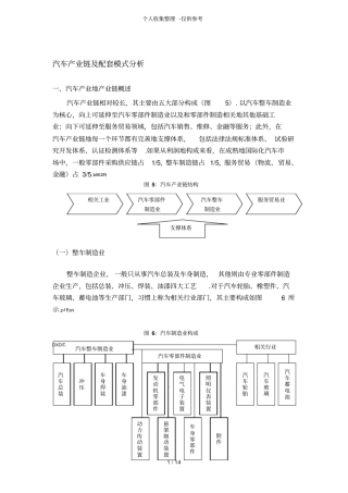 汽车产业链及配模式分析研究