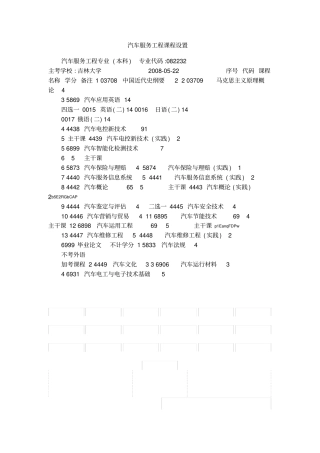 汽车服务工程课程设置