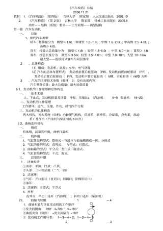 汽车构造知识点总结1解析