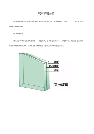汽车玻璃分类
