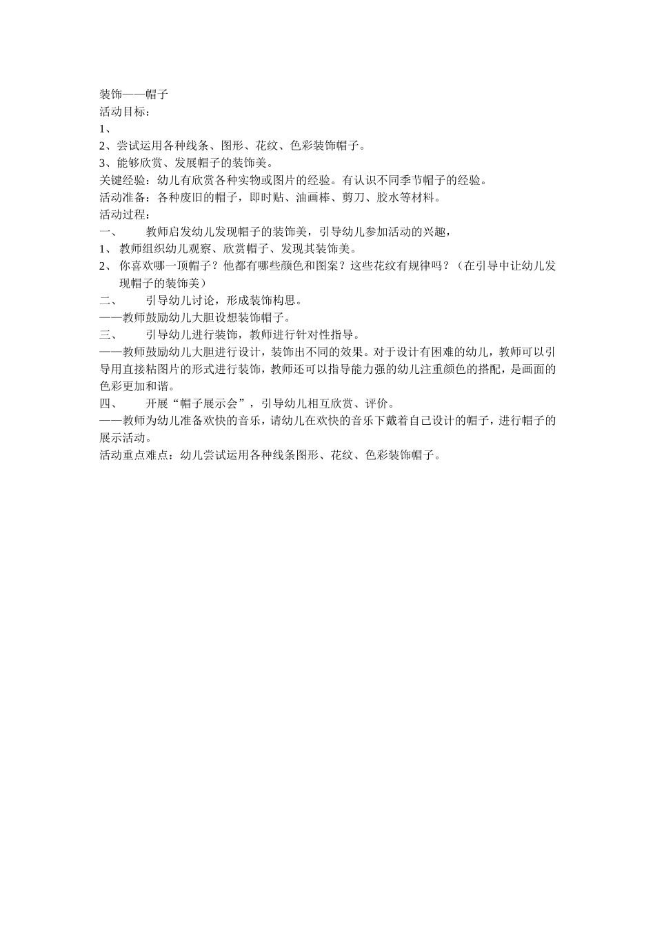 美术装饰帽子_第1页