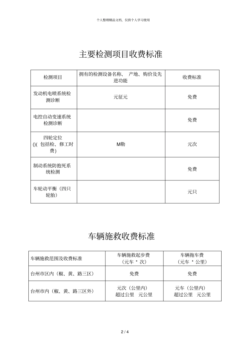 汽车维修企业状况一览表_第2页