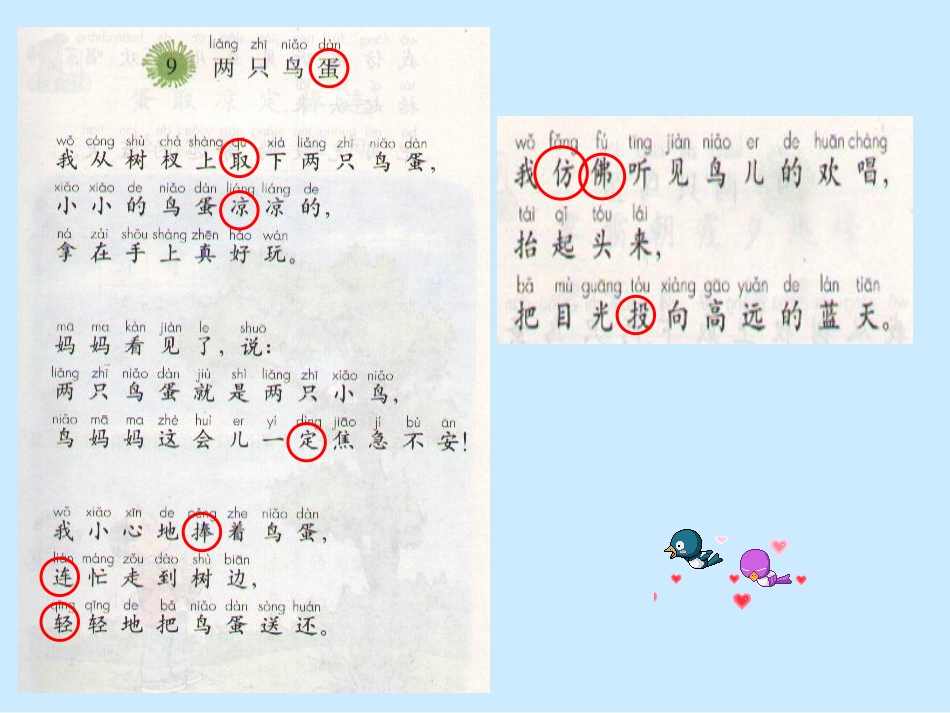 人教版一年级下册《9_两只鸟蛋》教学课件_第3页