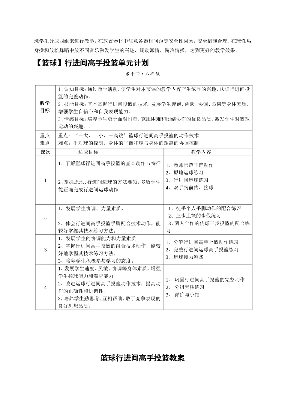 初级中学篮球教学设计(彭小红)_第3页