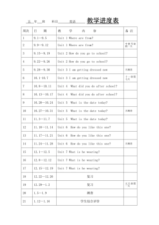 英语教学进度表(1)