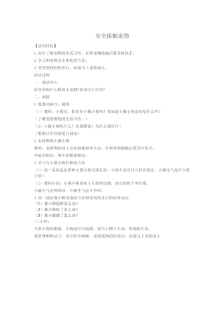 《安全接触宠物》教案