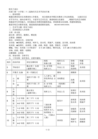 沈家门第一小学第二十三届海贝贝艺术节活动方案001