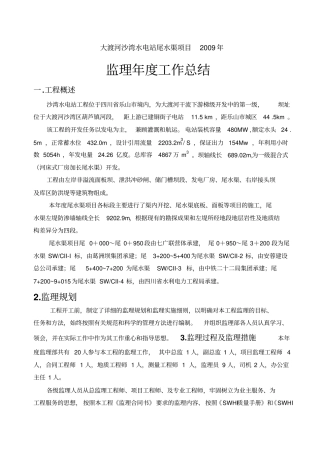 沙湾水电站尾水渠报告