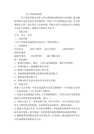 队干部选举制度