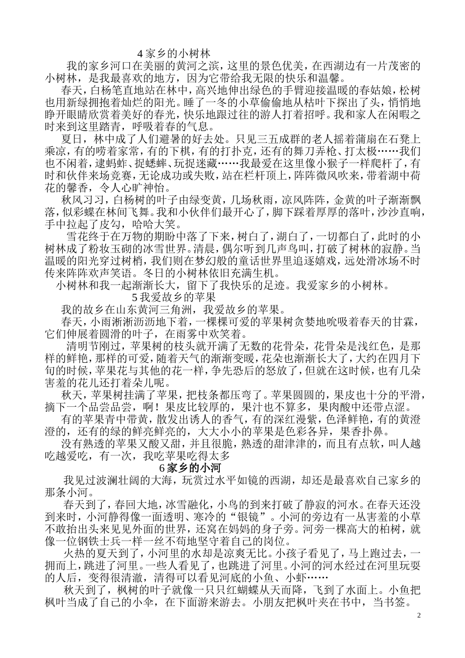 我爱家乡美景作文_第2页