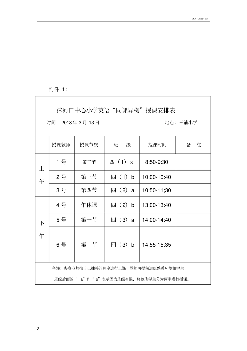 沫河口中心小学英语同课异构活动方案_第3页