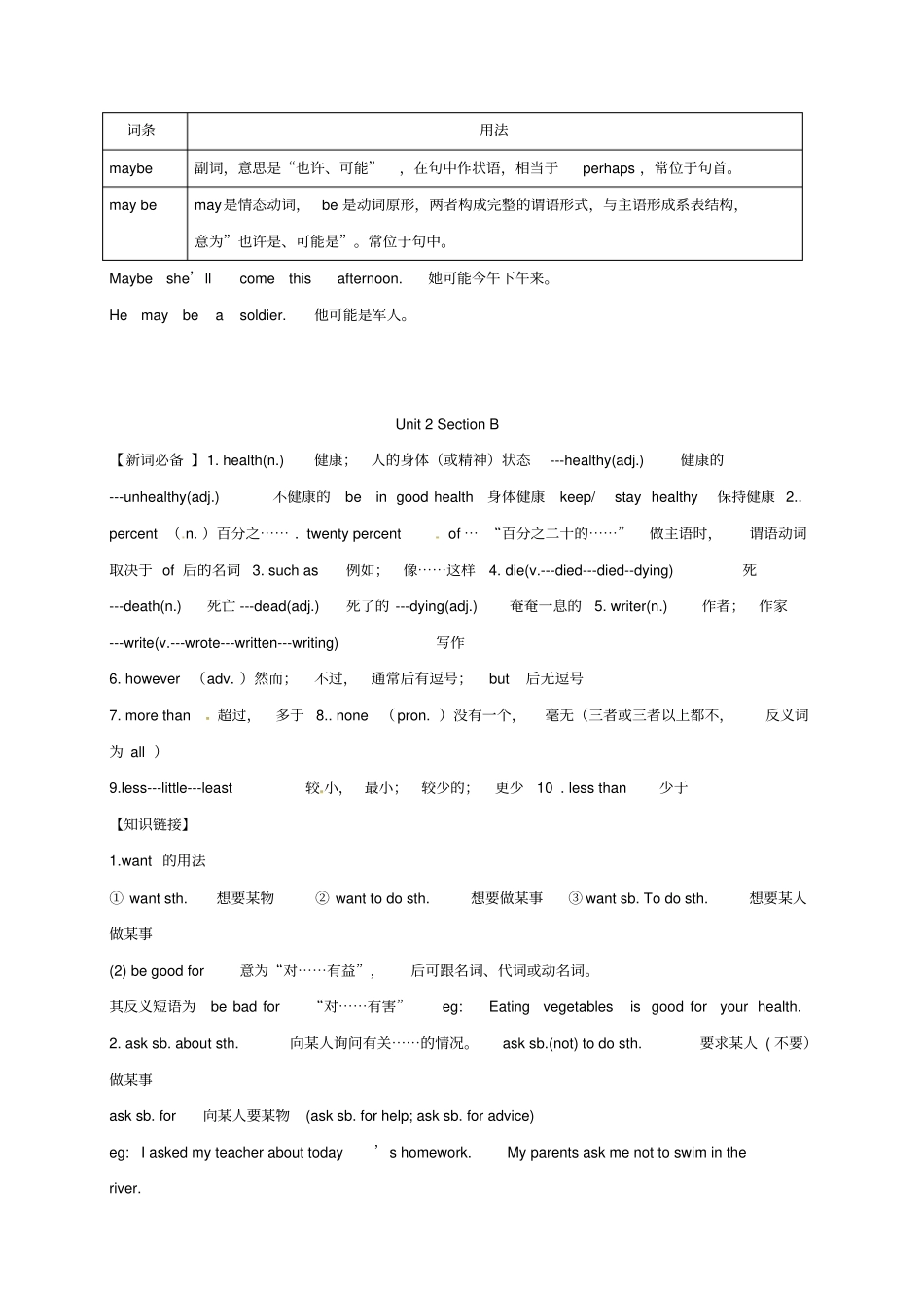 河北八年级英语Unit2Howoftendoyouexercise素材人教新目标版_第3页