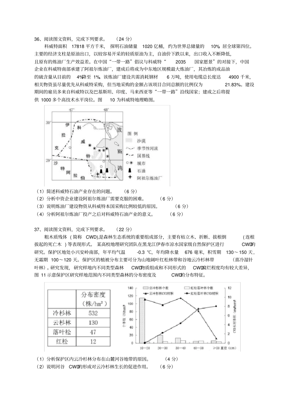 河北衡水中学2020届高三下学期七调文综地理试题版_第3页