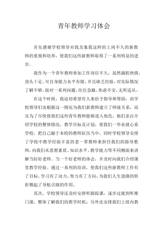 青年教师学习体会